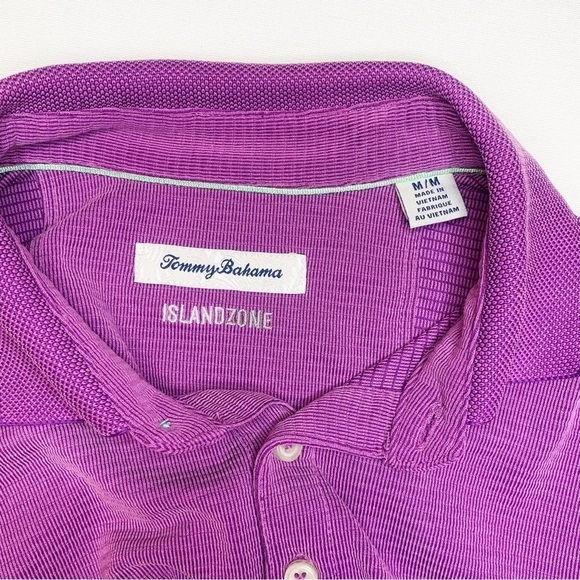 TOMMY BAHAMA Via Verde Island Zone Paisley Purple Polo Shirt, size M - Picture 4 of 5